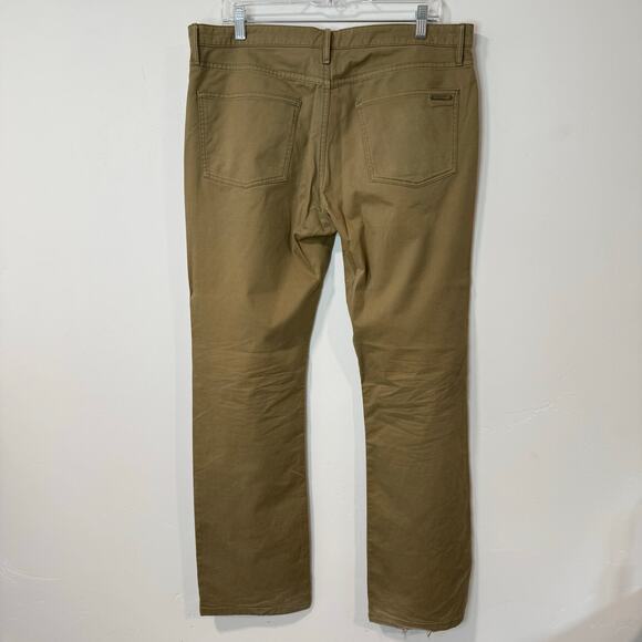 Burberry Brit Mens Straight Leg Chino Pants Tan Khaki 34 Regular Office Workwear - Picture 2 of 12